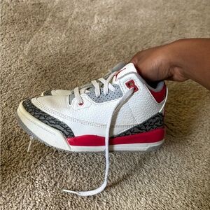 Jordan White and Red Sneakers Low-Top Athletic
